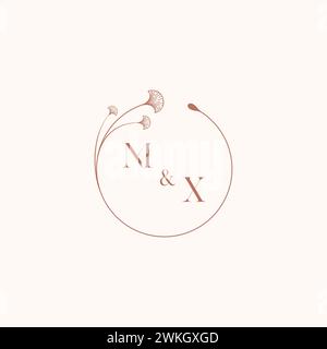 MX wedding monogram logo designideas as inspiration Stock Vector