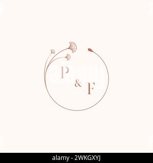 PF wedding monogram logo designideas as inspiration Stock Vector