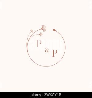 PP wedding monogram logo designideas as inspiration Stock Vector