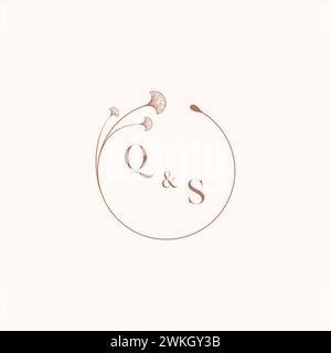 QS wedding monogram logo designideas as inspiration Stock Vector