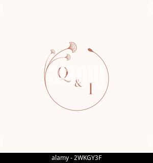 QI wedding monogram logo designideas as inspiration Stock Vector