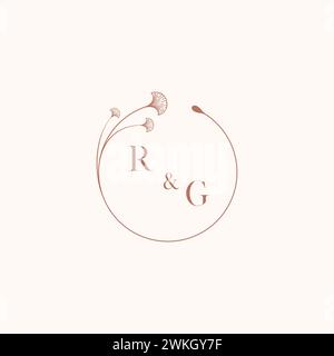 RG wedding monogram logo designideas as inspiration Stock Vector