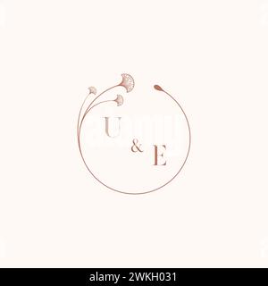 UE wedding monogram logo designideas as inspiration Stock Vector