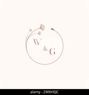 WG wedding monogram logo designideas as inspiration Stock Vector
