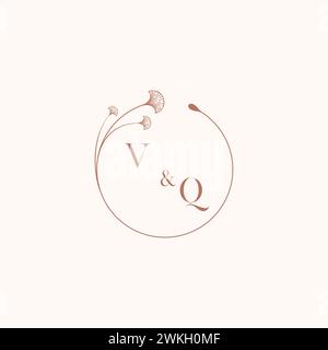 VQ wedding monogram logo designideas as inspiration Stock Vector