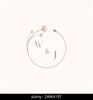 WJ wedding monogram logo designideas as inspiration Stock Vector