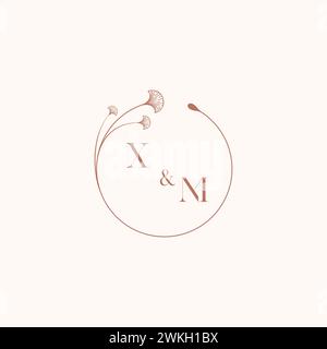 XM wedding monogram logo designideas as inspiration Stock Vector