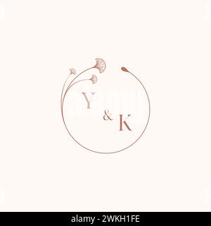 YK wedding monogram logo designideas as inspiration Stock Vector