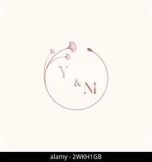 YM wedding monogram logo designideas as inspiration Stock Vector