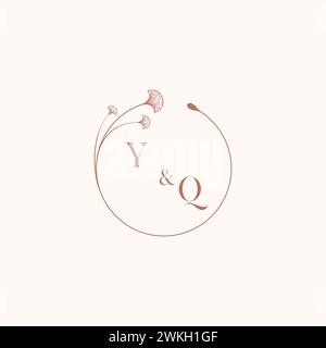 YQ wedding monogram logo designideas as inspiration Stock Vector