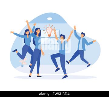 Team brainstorming. Success managers team, creative people have new idea. flat vector modern illustration Stock Vector