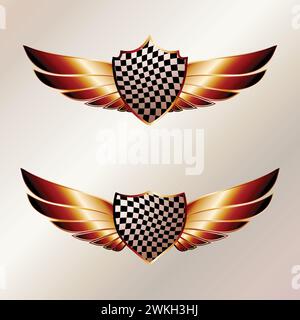 Abstract wings metal gradient Stock Vector
