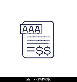 credit rating line icon on white Stock Vector
