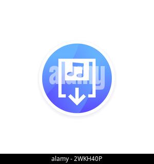 audio file download icon, vector Stock Vector