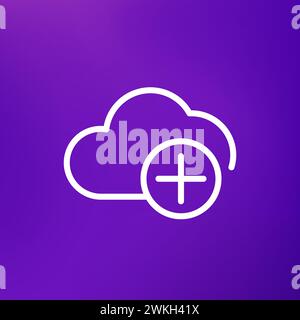add to cloud line icon for web Stock Vector