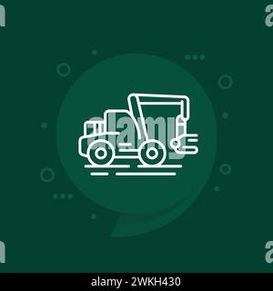 forest harvester icon, line vector Stock Vector