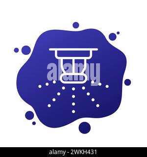 fire sprinkler system line icon Stock Vector