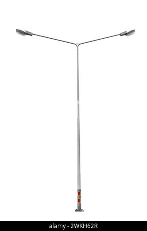 Street light Highways two ways dual head type Road lamp isolated on white background with clipping path Stock Photo