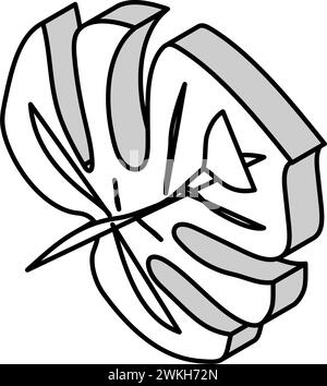 monstera leaf tropical isometric icon vector illustration Stock Vector ...