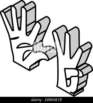 eight number hand gesture isometric icon vector. eight number hand ...