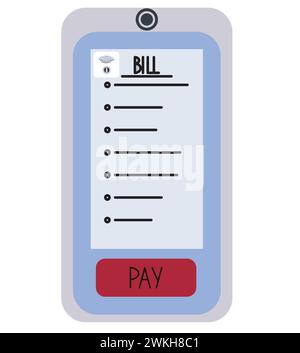 Online payment of utility bills. Vector stock illustration isolated on white background. Stock Vector