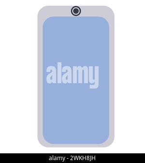 The smartphone is gray with a deep screen. Modern gadget. Vector stock illustration isolated on white background. Stock Vector