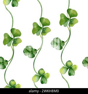 Isolated four leaf clover with stripes on white background. Irish ...