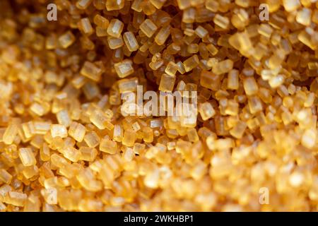 A macro shot of brown sugar granules Stock Photo