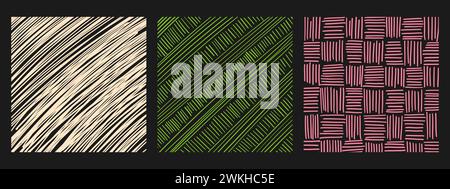 Set of textures with different patterns. Trendy illustration. Stock Vector