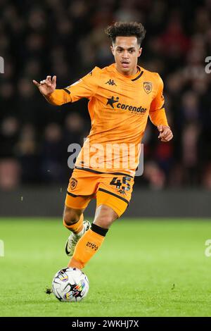 Southampton, UK. 20th Feb, 2024. Hull City midfielder Fabio Carvalho (45) in action during the Southampton FC v Hull City FC at St.Mary's Stadium, Southampton, England, United Kingdom on 20 February 2024 Credit: Every Second Media/Alamy Live News Stock Photo