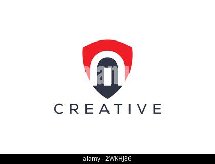 Creative and minimal letter M Shield logo vector template. Abstract M Guard logo Stock Vector