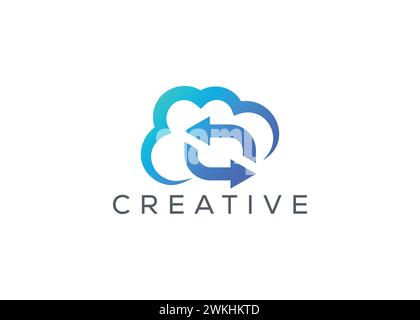 Creative and minimal Abstract Cloud swap Arrow logo vector template ...