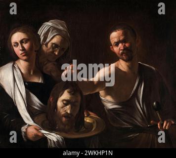 Michelangelo Merisi da Caravaggio, Salome receives the Head of John the Baptist, painting in oil on canvas, 1609-1610 Stock Photo