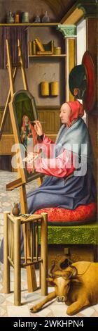 Workshop of Quinten Massys, Saint Luke painting the Virgin and Child, painting in oil on oak, circa 1520 Stock Photo