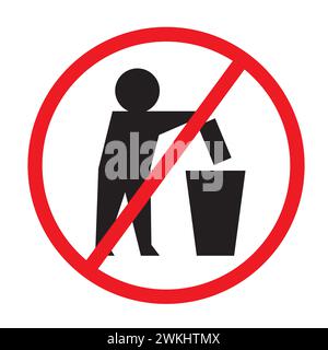 no littering sticker sign symbol icon Stock Vector
