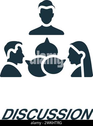 Discussion icon. Monochrome simple sign from freelance collection. Discussion icon for logo, templates, web design and infographics. Stock Vector
