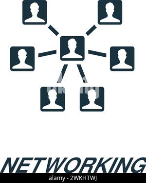 Networking icon. Monochrome simple sign from freelance collection. Networking icon for logo, templates, web design and infographics. Stock Vector