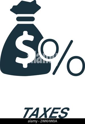 Taxes icon. Monochrome simple sign from freelance collection. Taxes icon for logo, templates, web design and infographics. Stock Vector