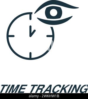 Time tracking icon. Monochrome simple sign from freelance collection. Time tracking icon for logo, templates, web design and infographics. Stock Vector