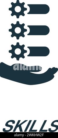 Skills icon. Monochrome simple sign from freelance collection. Skills icon for logo, templates, web design and infographics. Stock Vector
