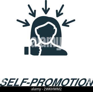 Self-promotion icon. Monochrome simple sign from freelance collection. Self-promotion icon for logo, templates, web design and infographics. Stock Vector