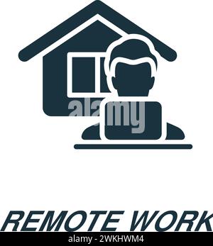 Remote work icon. Monochrome simple sign from freelance collection. Remote work icon for logo, templates, web design and infographics. Stock Vector