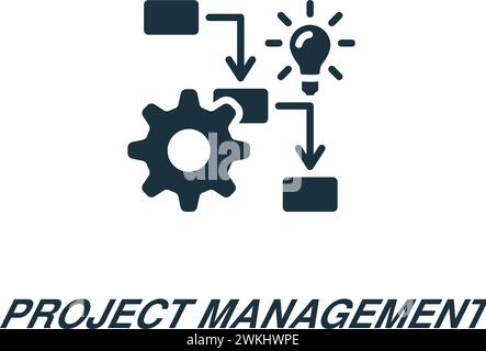 Project management icon. Monochrome simple sign from freelance collection. Project management icon for logo, templates, web design and infographics. Stock Vector