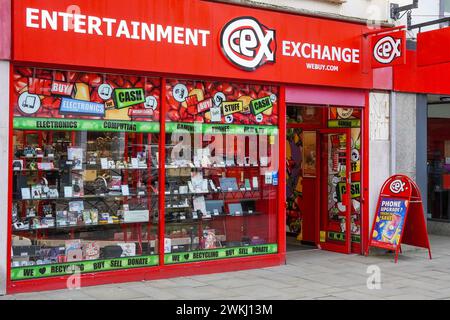 CEX entertainment exchange red shop front sign in Torquay Stock Photo ...