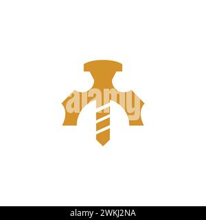 M Screw Machine Logo Simple Stock Vector
