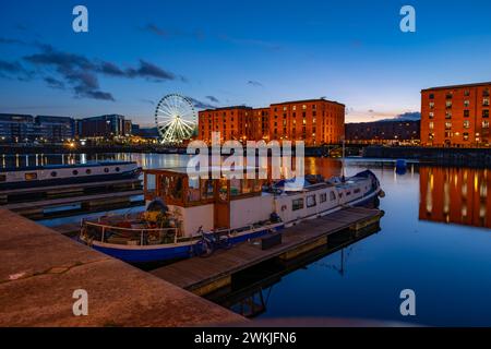 The Royal Albert Dock, Liverpool L3 4AQ at dusk Stock Photo