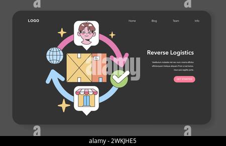 SCM Software concept. Advanced digital solution for global supply chain tracking and management. Interactive technology. Flat vector illustration Stock Vector