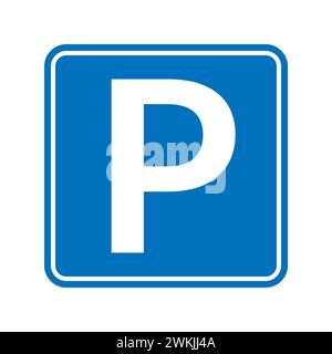 Park icon sign, road symbol. Parking public icon street place Stock Vector