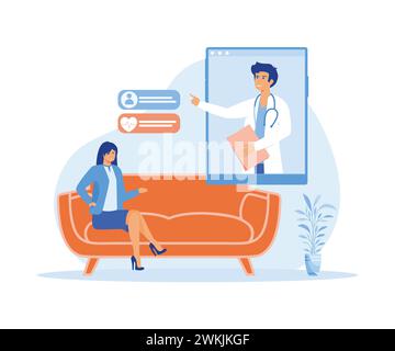 Electronic health records and online medical services. flat vector modern illustration Stock Vector