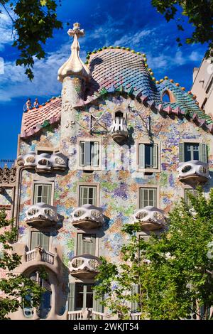 Casa Batlló by Antoni Gaudí architect 1904-1906. Passeig de Gracia. Barcelona. Catalonia. Spain. Stock Photo